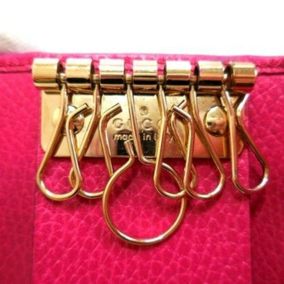 Gucci Hot Pink Leather Key Holders & Wallet