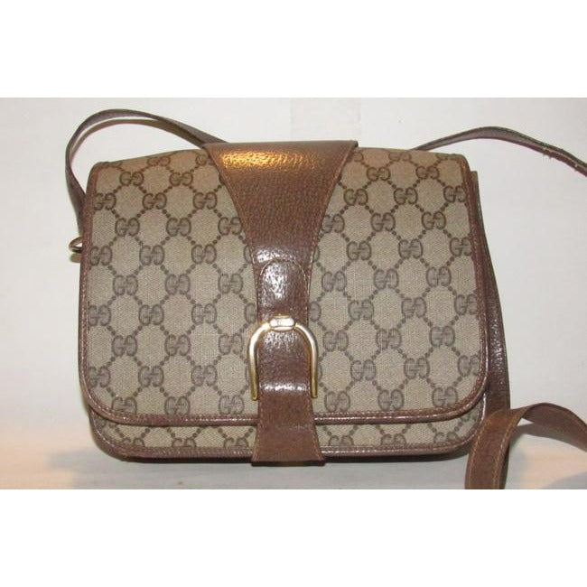 Gucci Horsebit Vintage Accessory Collection Brown Large G Logo Print