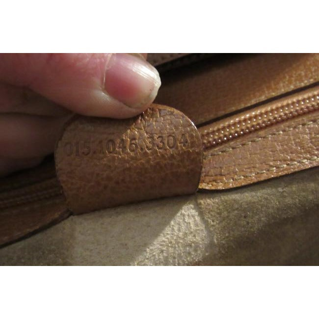 SOLD-Gucci camel leather Bamboo line laptop bag/briefcase