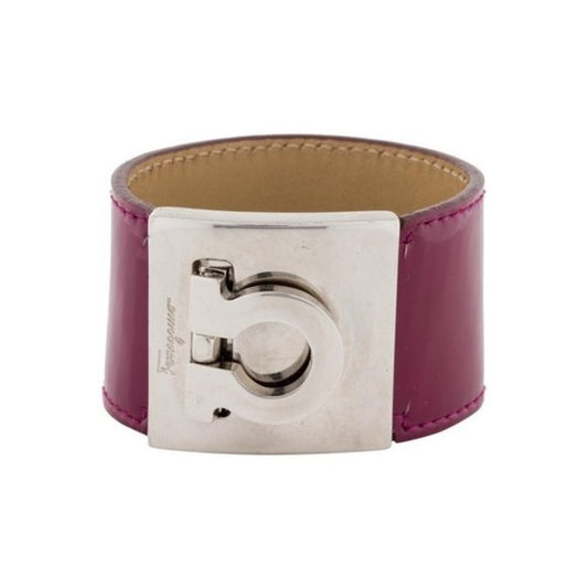 Salvatore Ferragamo Purple Plum Burgundy Gancini Clasp Cuff Bracelet