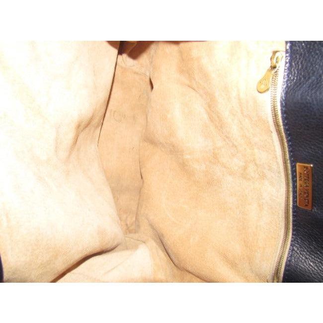 Bottega Veneta Vintage Pursesdesigner Purses Textured Navy Blue Leather Satchel
