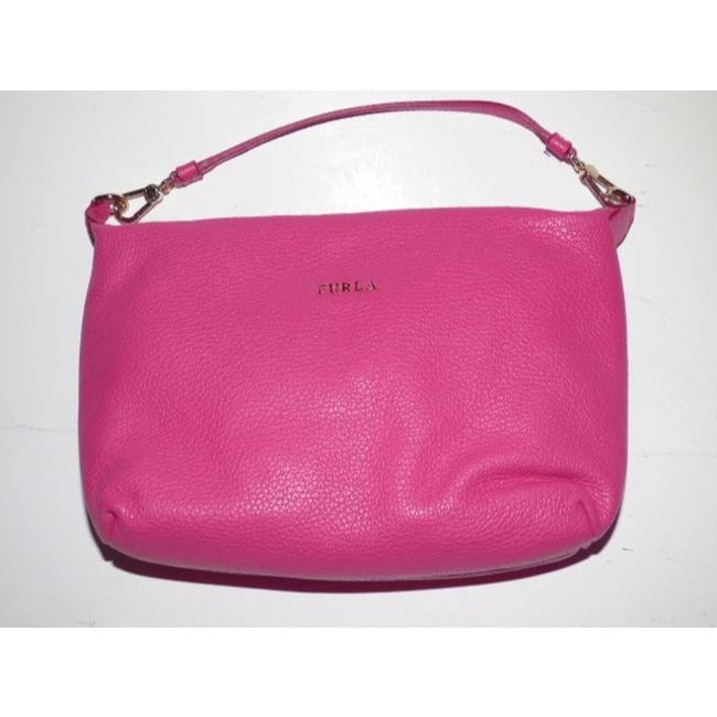 NWT, Furla, textured hot pink leather, two-way style, cross body, shoulder, or top handle, purse with built in cards slots!