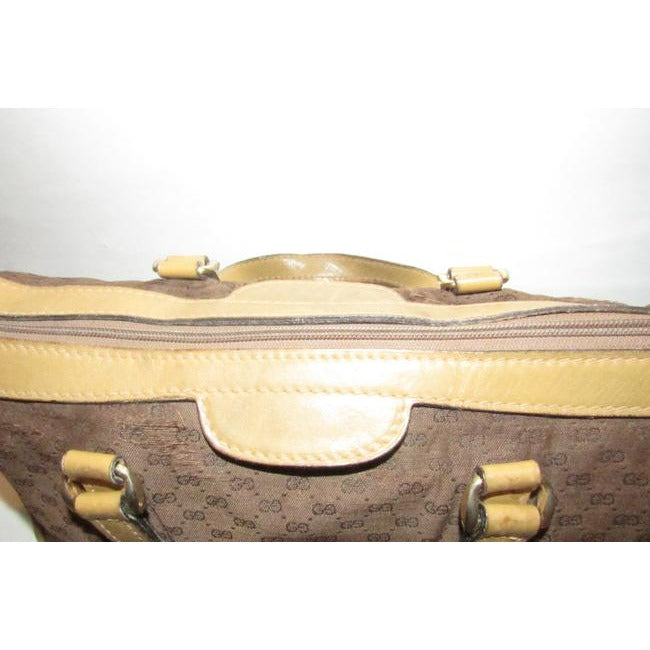 Gucci Boston Bag Guccissima Two Way Brown Micro G Print Canvas And Leather Satchel