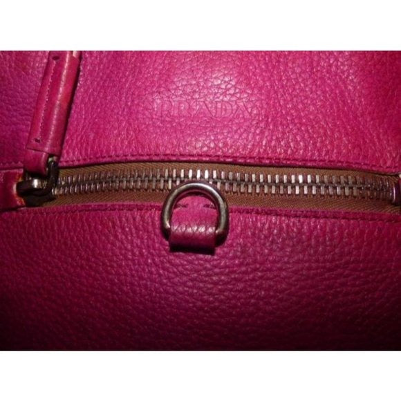 RETRO-Prada Vintage Dark Pink Textured Leather Large Hobo Bag