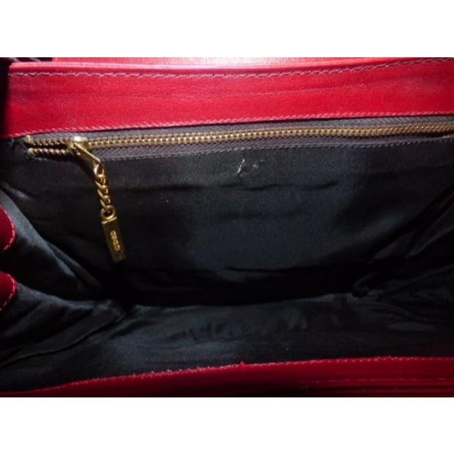 Gucci Red Suede And Leather Shoulder Bag