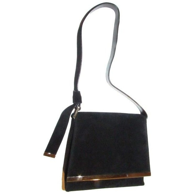 Gucci Vintage Black Suede Shoulder Bag