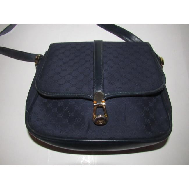 Gucci Vintage Pursesdesigner Purses Blue Leather And Gg Leather Shoulder Bag