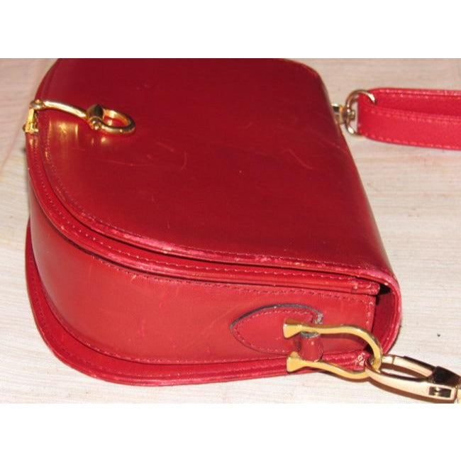 Gucci Vintage Red Leather Shoulder Bag