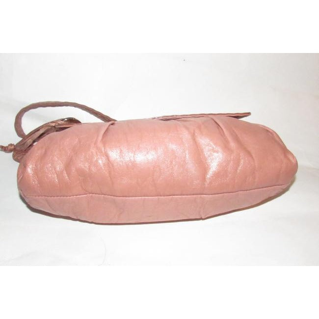 Fendi Selleria Chef Style Purse Metallic Pink Leather Shoulder Bag
