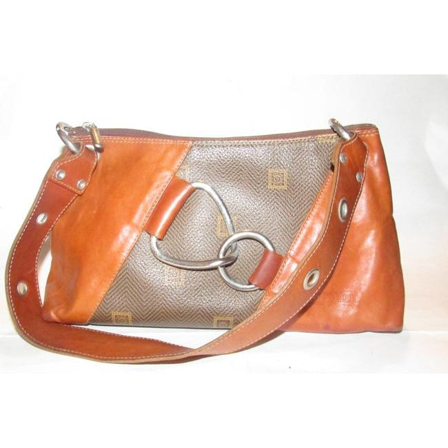 Pursesdesigner Purses Chestnut Brown Leather And Logo Print Coated Canvas In Shades Of Brown Hobo Ba