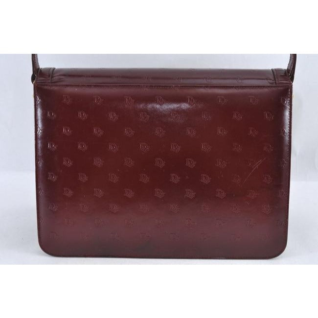 Dior And Handle Burgundy Trotter Print Leather And Canvas Shoulder Bag