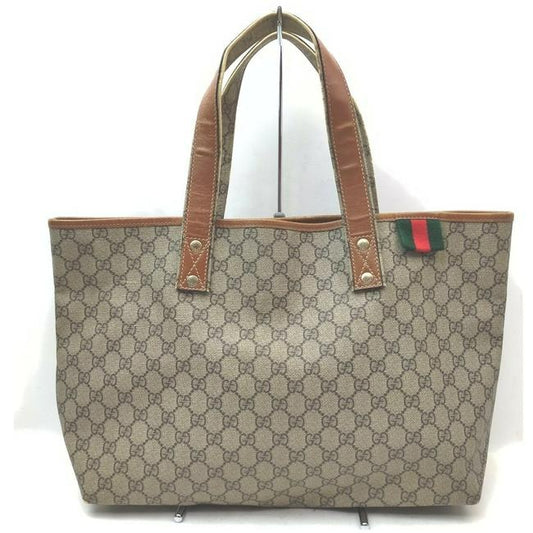 Gucci Gg Supreme Bag Guccissima Ccleather Brown G Printredgreen Coated Canvasleather Tote