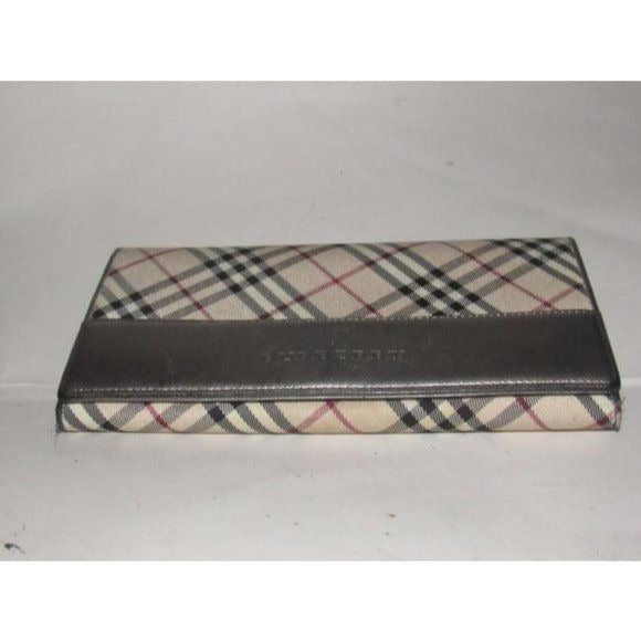 Burberry Nova Check & Pewter Leather XL Wallet