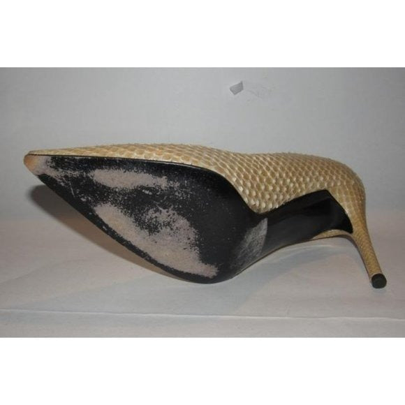 Gucci Champagne Colored Snakeskin Leather Pumps