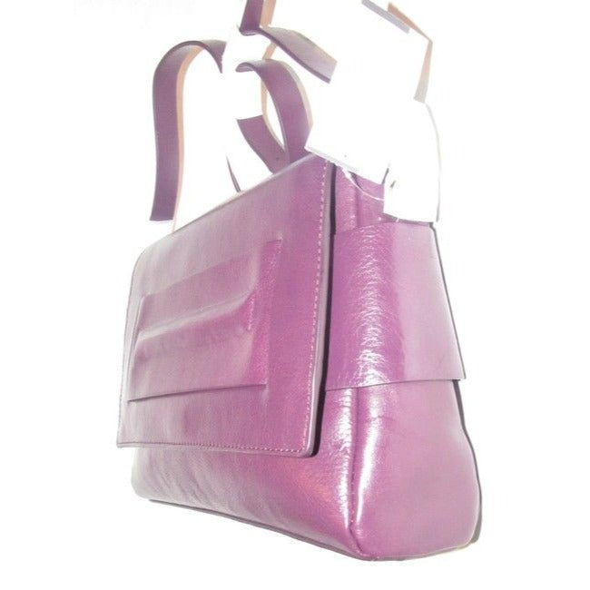 Halston Boysenberry Leather Two-Way Cross Body Bag