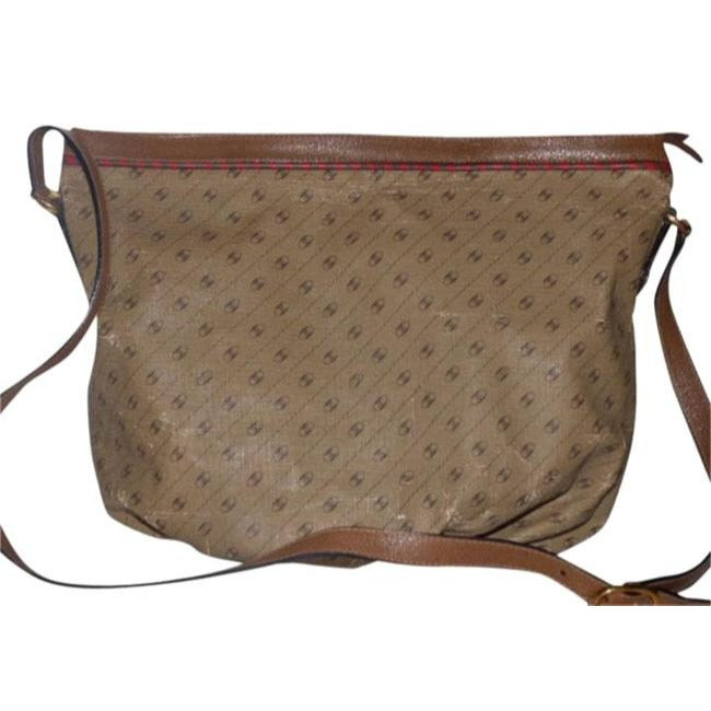 Gucci Vintage Designer Purses Tan Patent Gg Canvas Hobo Bag