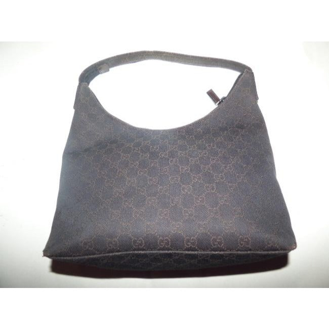 Gucci Xl Style Brown Leather And Gg Leather Hobo Bag