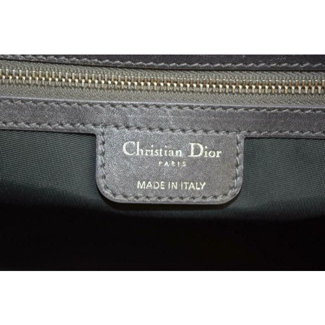 Dior Silver Quilted Lady XL Cannage Tote With Rolled Handles