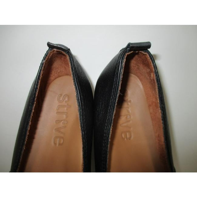 Strive Black Florence Slip On High Vamp Loafer Flats Size Us