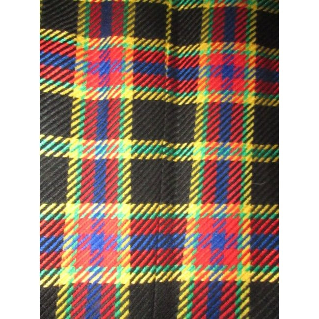 Emanuel Ungaro Black Wool With Red Yellow Blue And Green Window Pane Plaid Blazer