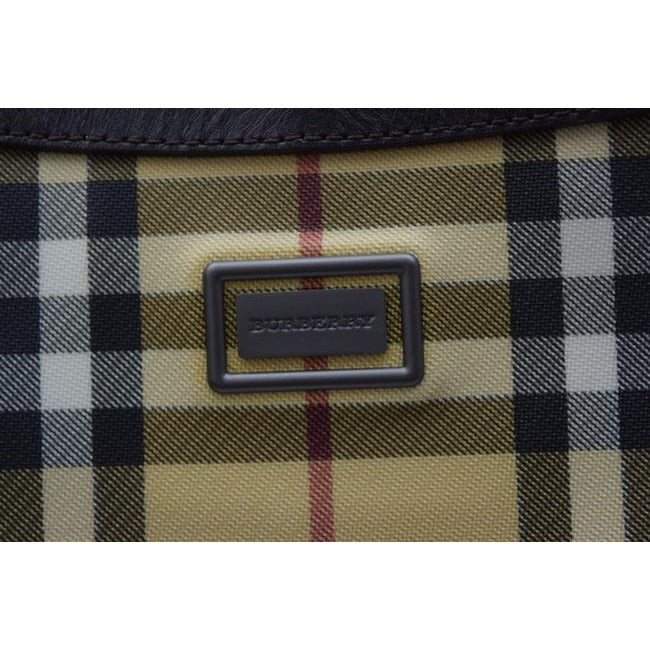 Burberry Nova Check Plaid Print Leatherplaid Canvas Satchel