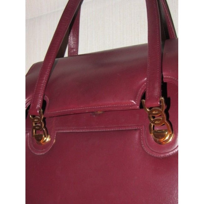 Gucci Vintage Pursesdesigner Purses Burgundy Leather Satchel