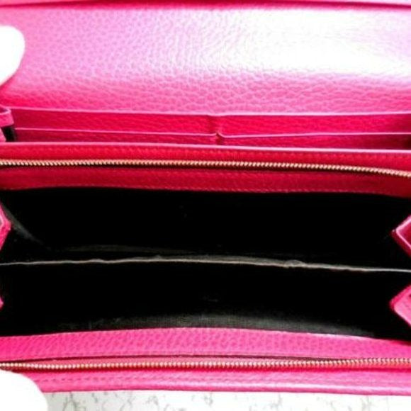 Gucci Fuchsia W Gold Hardware XL Checkbook Size