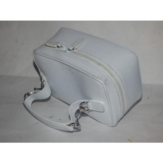 Gucci Vintage White Leather Zip Top Satchel