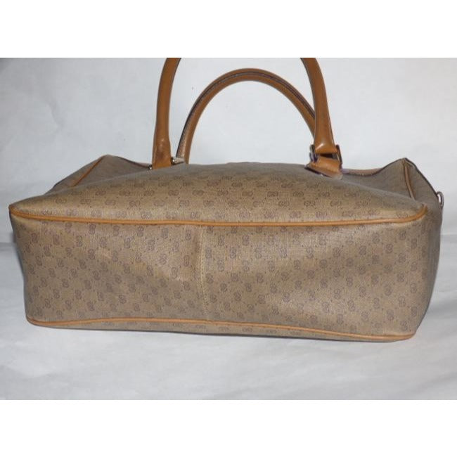 Gucci Boston Xl Two Style Purse Brown Patent Gg Canvas Satchel