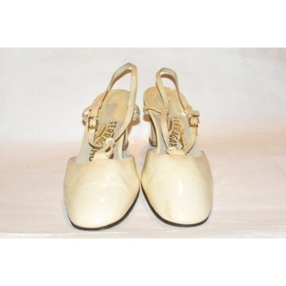 Ferragamo Buttery Soft Ivory Pale Yellow Pumps