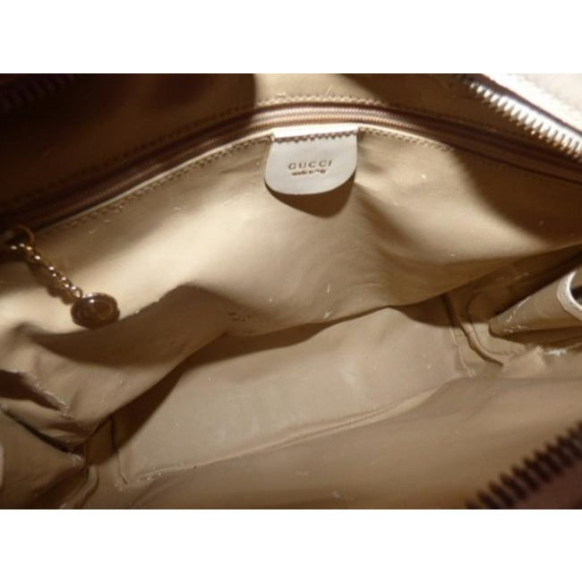 Gucci Vintage Ivory Patent Leather Satchel