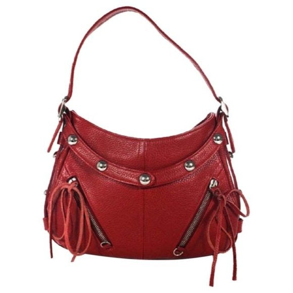 Botkier TRIGGER Red Buttery Soft Textured Leather Hobo Shoulder Bag