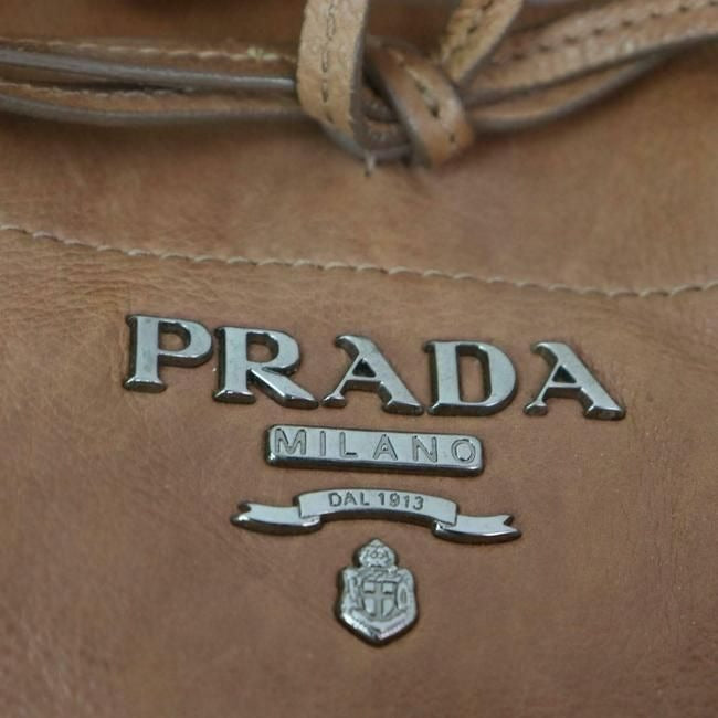 Prada Way Top Handle Light Coffee Brown Leather Satchel