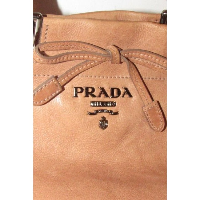 Prada Way Top Handle Nude Pink Leather Satchel