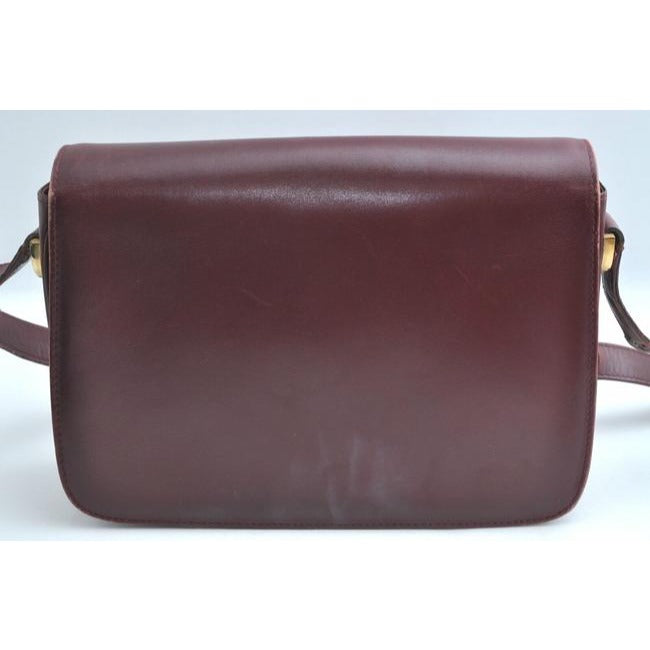 Gucci Bordeaux Leather Padlock Shoulder Bag w GG Clasp