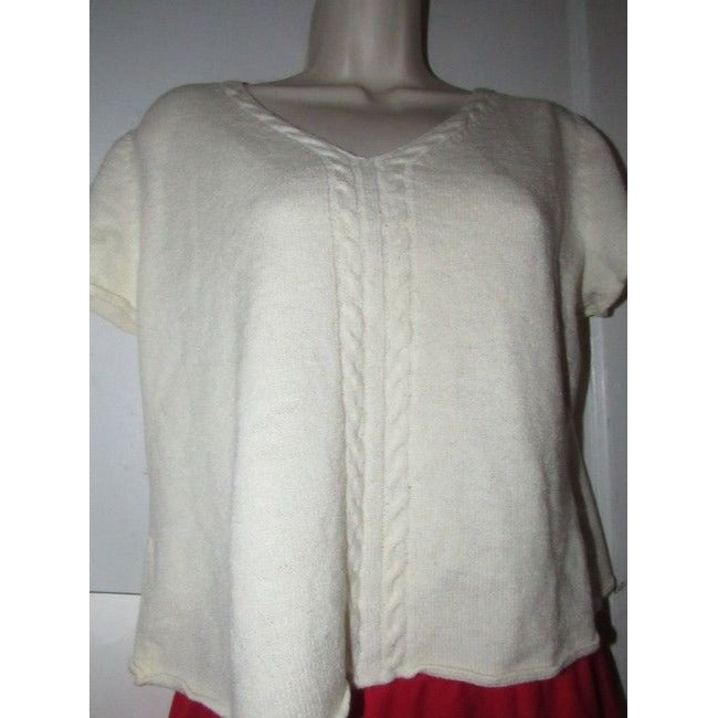 St John Ivory With Braided Sweater Pullover