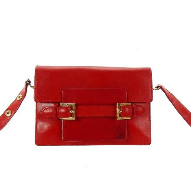 Fendi Multiple W Pouchette Cross Body Compartments Red Leather Baguette