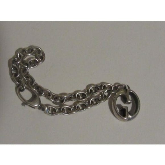 Gucci Vintage Sterling Silver 'GG' Charm Bracelet