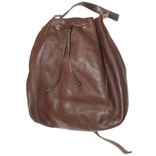 Fendi Brown Leather Three-Way Messenger Backpack Cross body