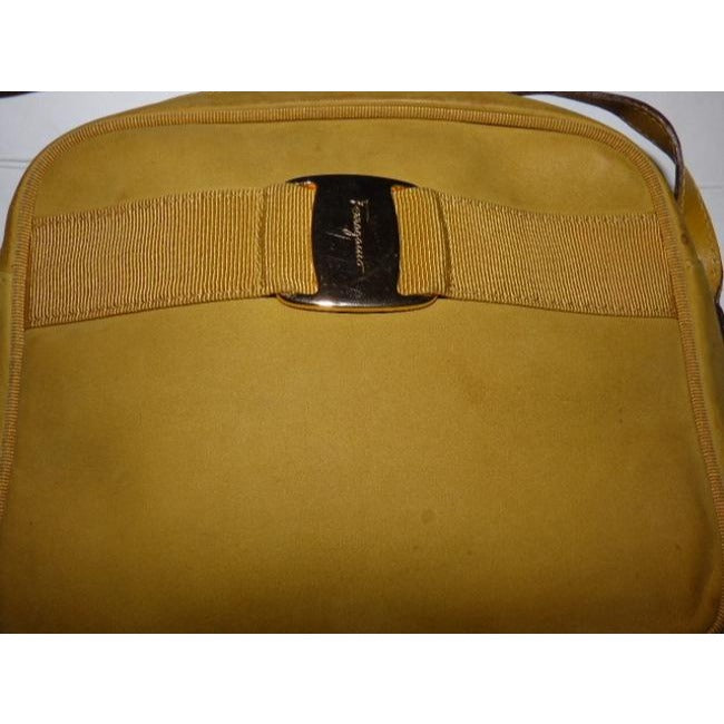 Salvatore Ferragamo Vara Ribbon Mustard Yellow Suede And Leather Cross Body Bag