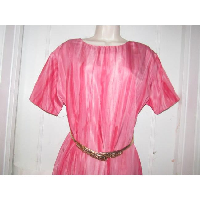 Marni Abstract Design In Shades Of Pink In Silk Mid Length Cocktail Dress