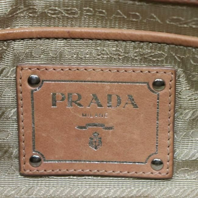 Prada Way Top Handle Light Coffee Brown Leather Satchel