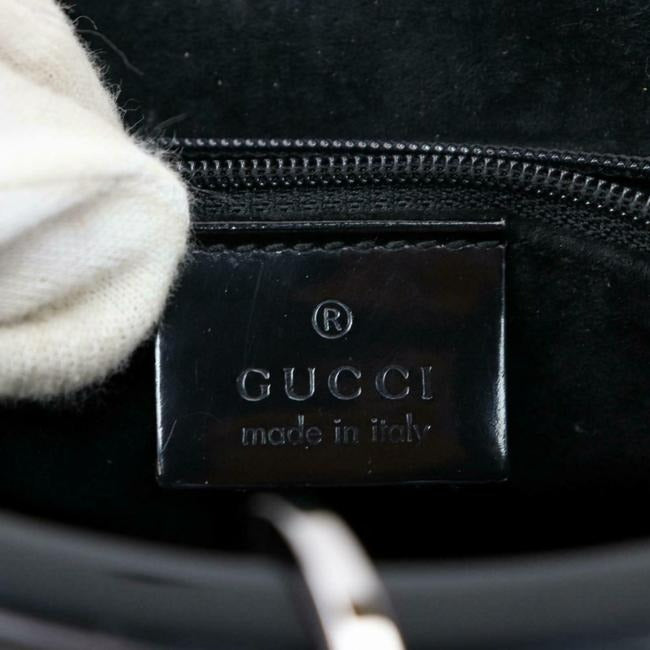 Gucci Vintage Black Large G Logo Print Canvas And Black Leather Accents