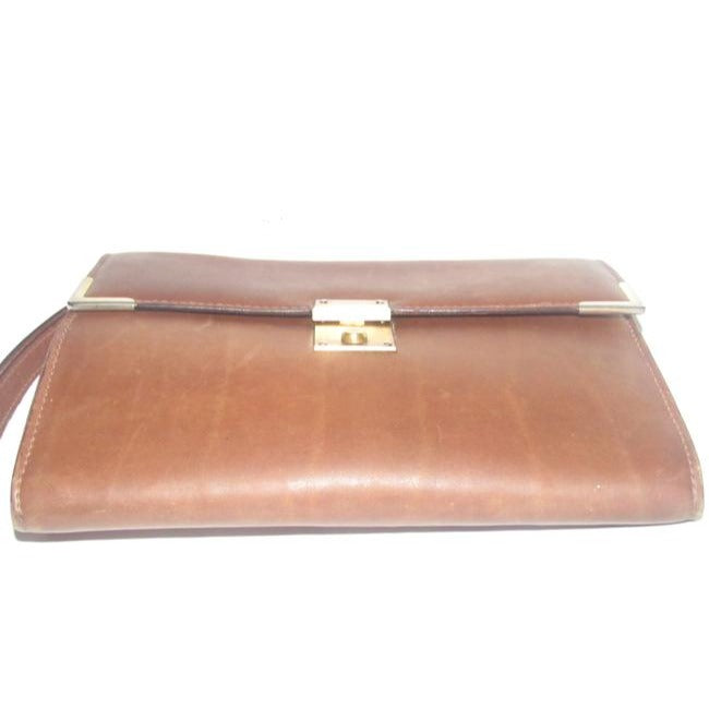 Gucci Vintage Pursesdesigner Purses Brown Leather Clutch