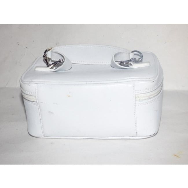 Gucci Vintage White Leather Zip Top Satchel