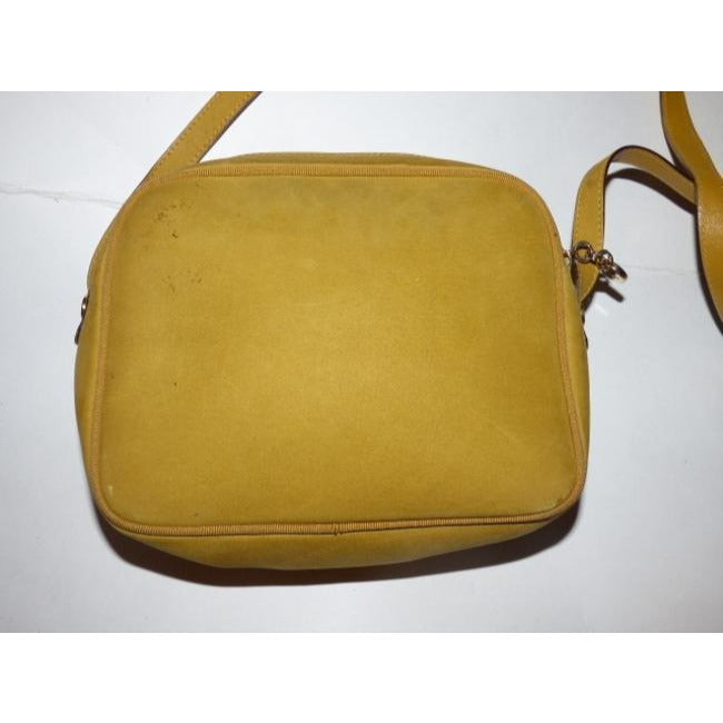 Salvatore Ferragamo Vara Ribbon Mustard Yellow Suede And Leather Cross Body Bag