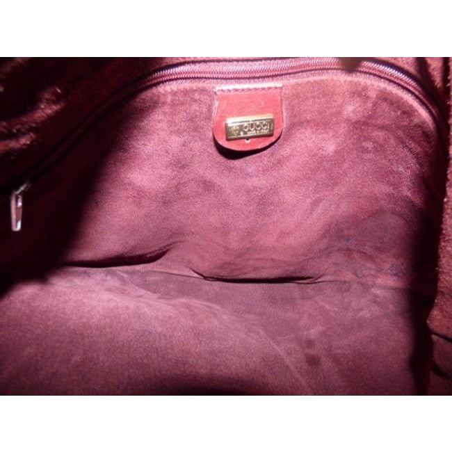 Gucci Vintage Burgundy Red Suede With Leather Hobo Bag