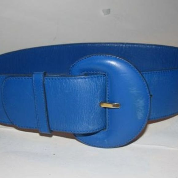 Gucci Cobalt Blue Leather Vintage Belt