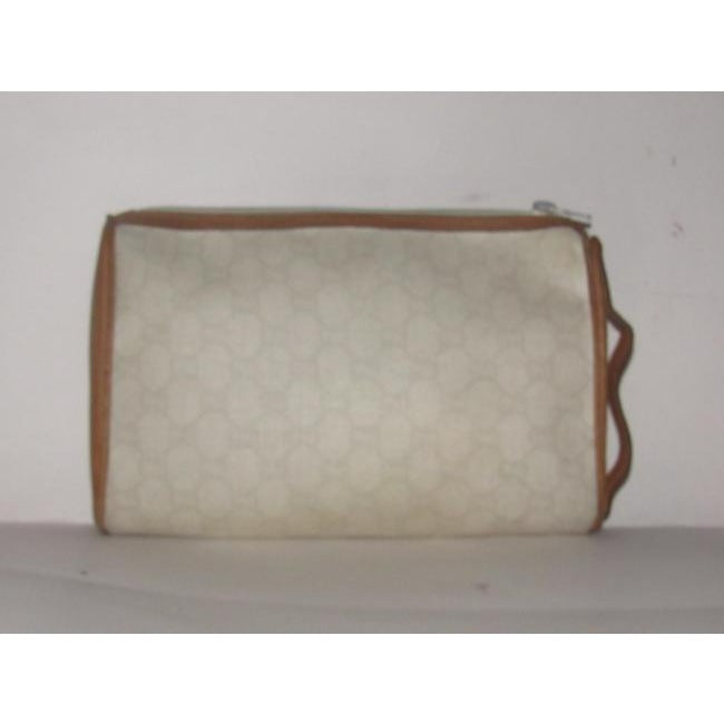 Gucci Webby Guccissima Print Purse Ivory With Tan Leather Coated Canvas Clutch