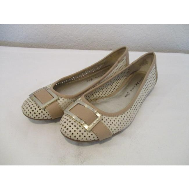 Ak Anne Klein Taupe Tan Beige Cream Perferated Flats Size Us